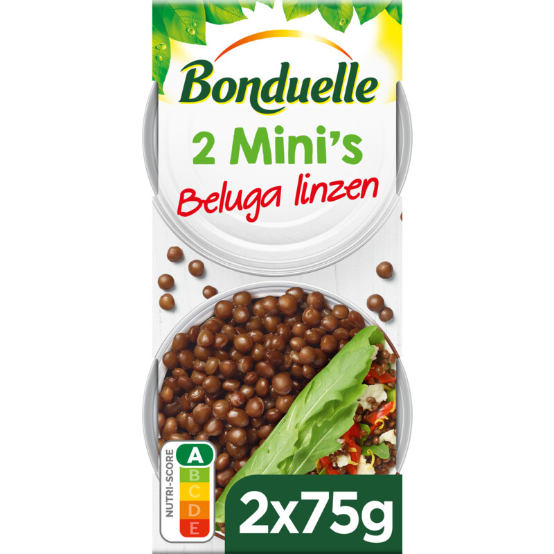 Een afbeelding van Bonduelle Beluga linzen 2 mini's voor salades