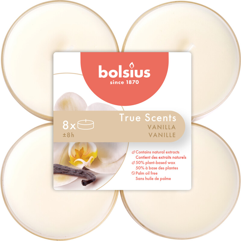 Een afbeelding van Bolsius True scents maxi geurtheelichten vanille