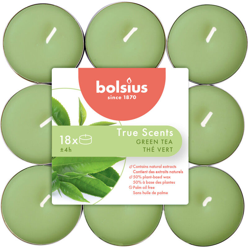 Een afbeelding van Bolsius True scents geurtheelichten groene thee