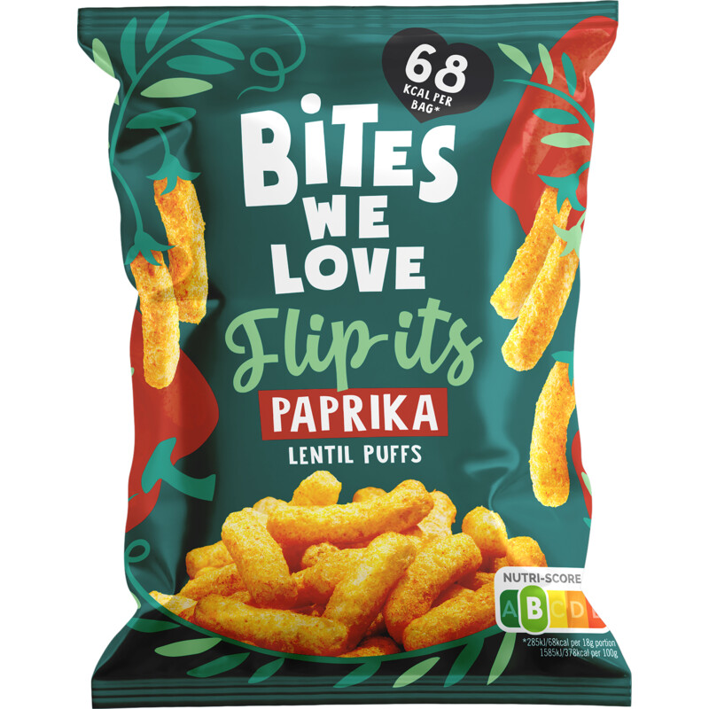 Een afbeelding van BitesWeLove Flip-its paprika linzen chips