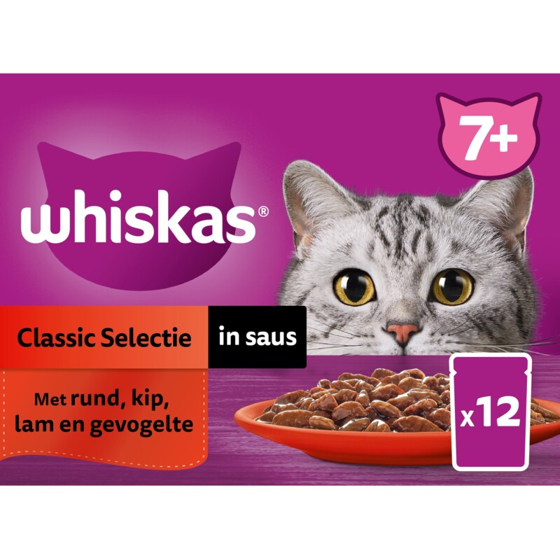 Een afbeelding van Whiskas 7+ Classic selectie in saus