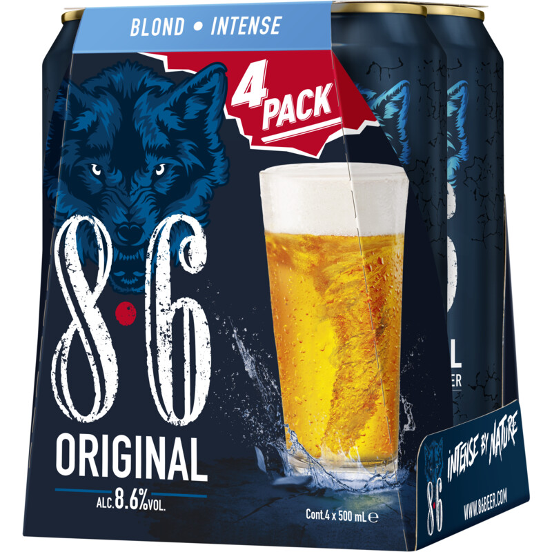 Een afbeelding van 8.6 Original intense blond beer 4-pack