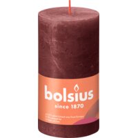 Een afbeelding van Bolsius Rustieke kaars bordeaux 13cm