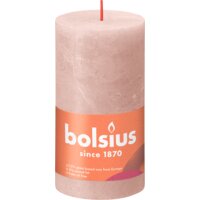 Een afbeelding van Bolsius Rustieke kaars 13cm misty pink