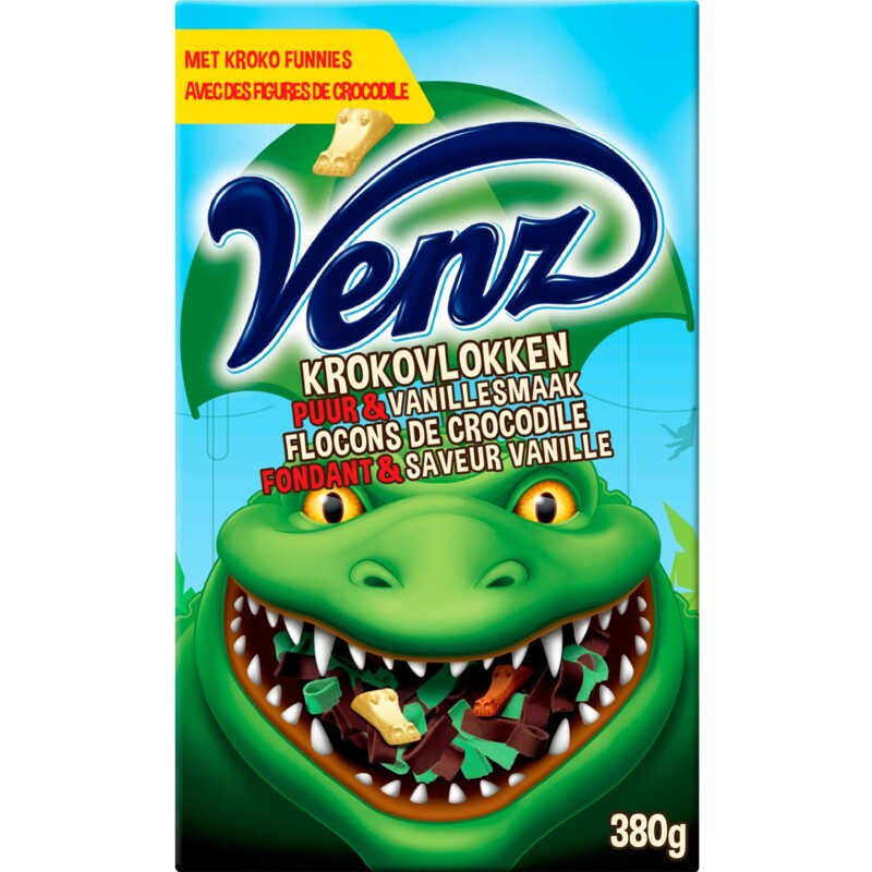 Een afbeelding van Venz Rimboe kroko vlokken puur/vanille