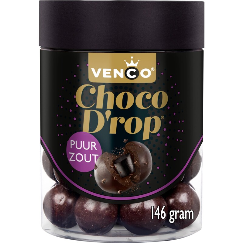 Een afbeelding van Venco Choco drop puur zout