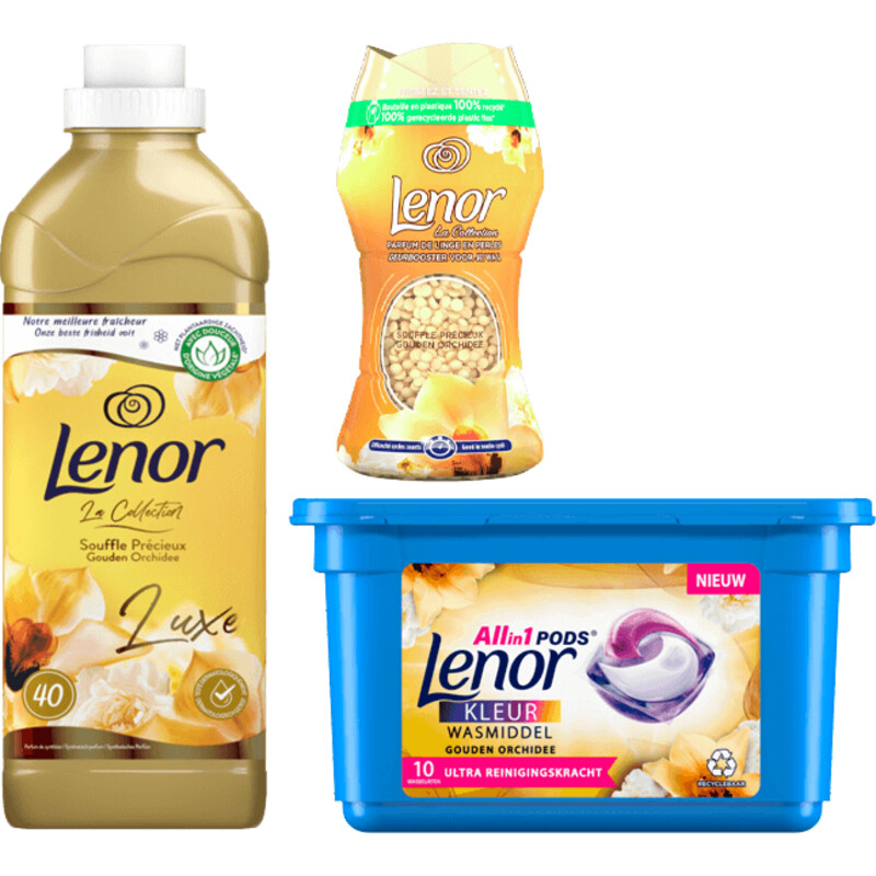 Een afbeelding van Lenor Perfect Wash Gouden Orchidee pakket