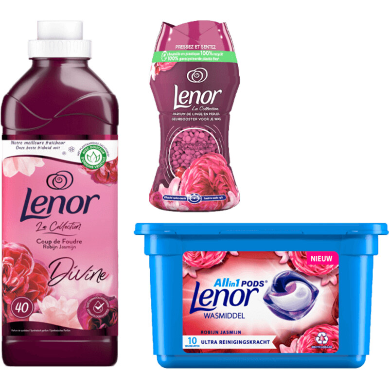 Een afbeelding van Lenor Perfect Wash Robijn Jasmijn pakket