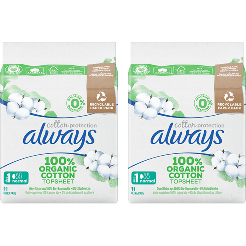 Een afbeelding van Always Maandverband bio cotton 2-pack