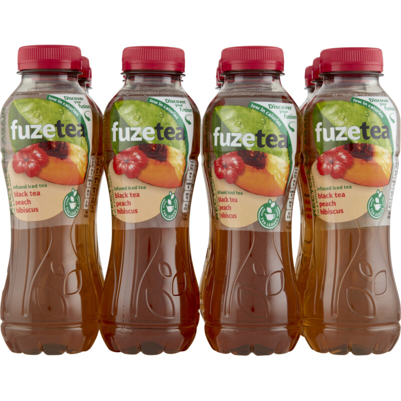 Fuze Tea Black ice tea peach hibiscus 12pack bestellen Albert Heijn