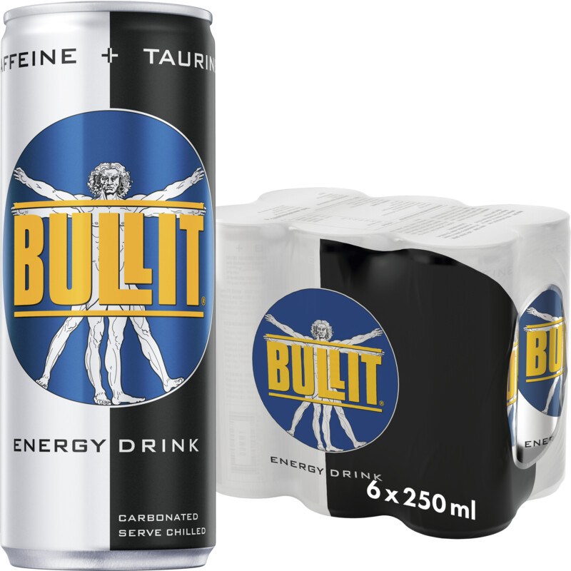 Een afbeelding van Bullit Energy drink 6-pack