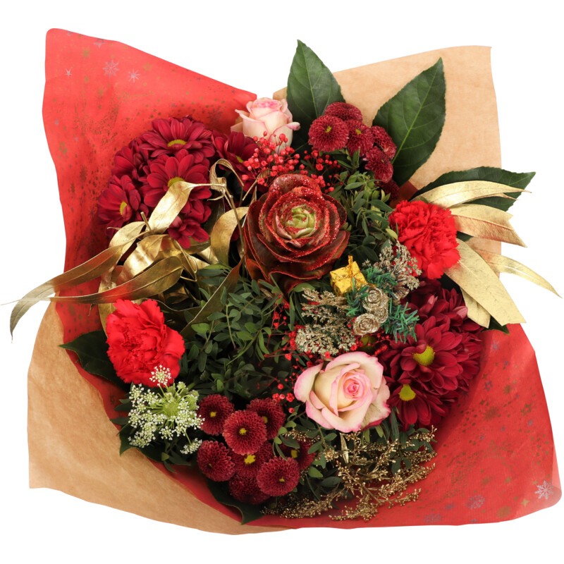 Een afbeelding van AH Luxe kerstboeket rood
