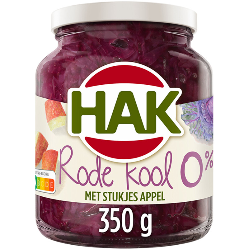 Hak Rode kool met appel 0%