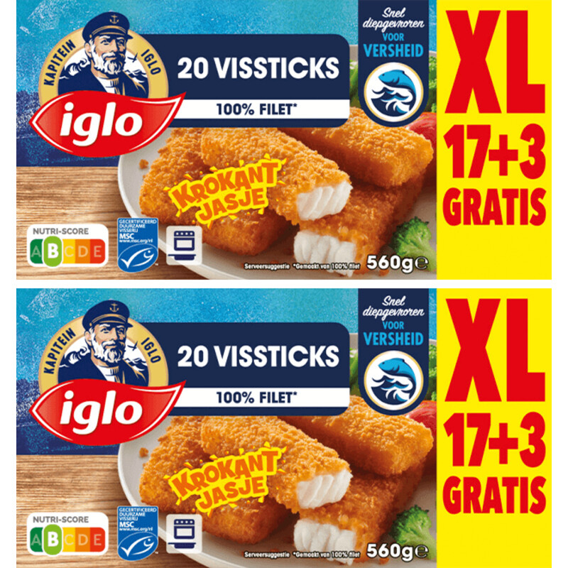 Een afbeelding van Iglo Vissticks 20stuks 2-pack