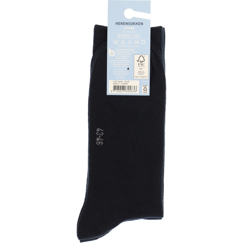 Een afbeelding van Blue Herensokken donker blauw maat 43-46