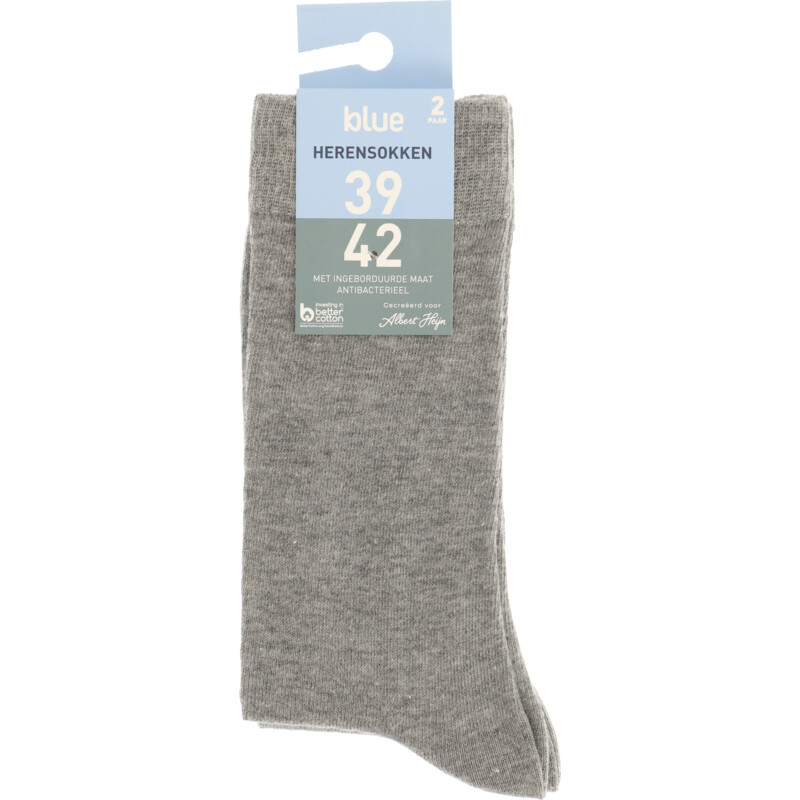 Een afbeelding van Blue Herensokken grijs maat 39-42
