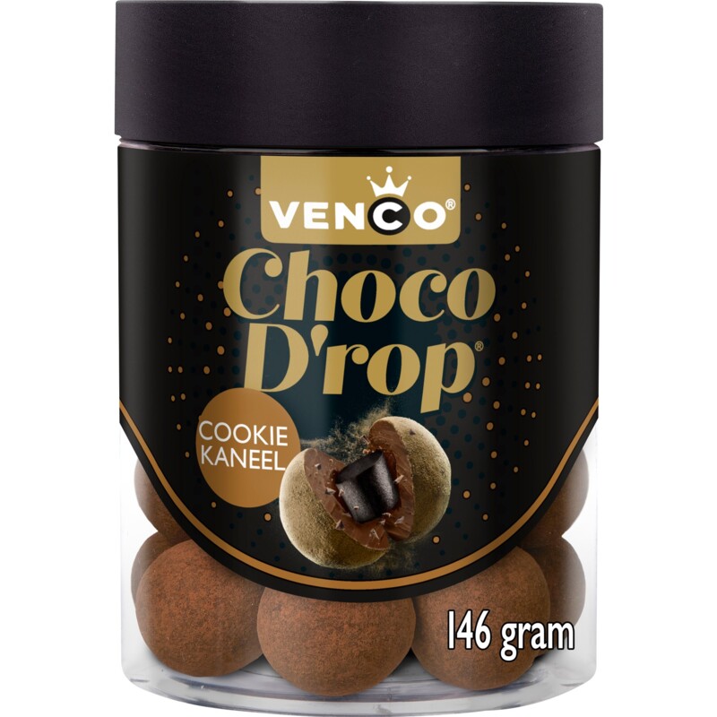 Een afbeelding van Venco Choco drop cookie kaneel