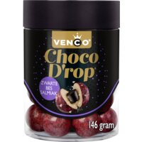 Een afbeelding van Venco Choco drop zwarte bes salmiak