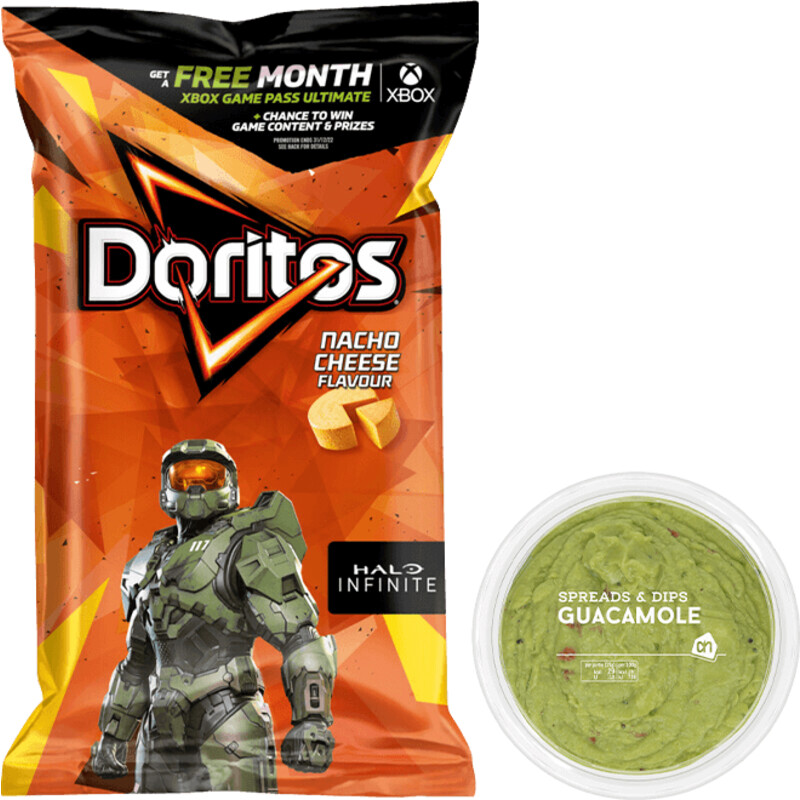 Een afbeelding van Doritos chips Guacamole dip pakket