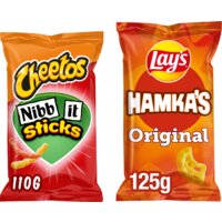 Een afbeelding van Lay's Hamkas Cheetos sticks chips borrel pack