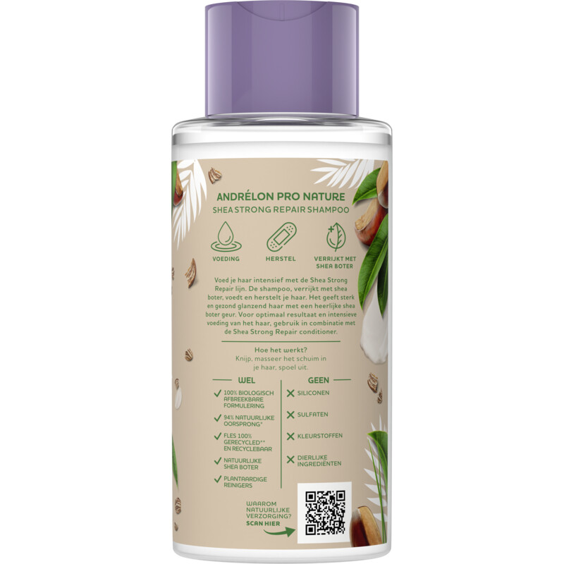 Een afbeelding van Andrélon Pro nature shea strong repair shampoo