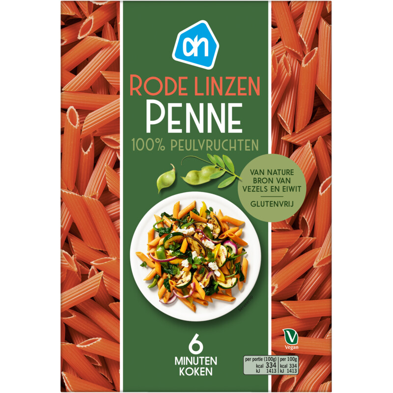 Een afbeelding van AH Rode linzen penne