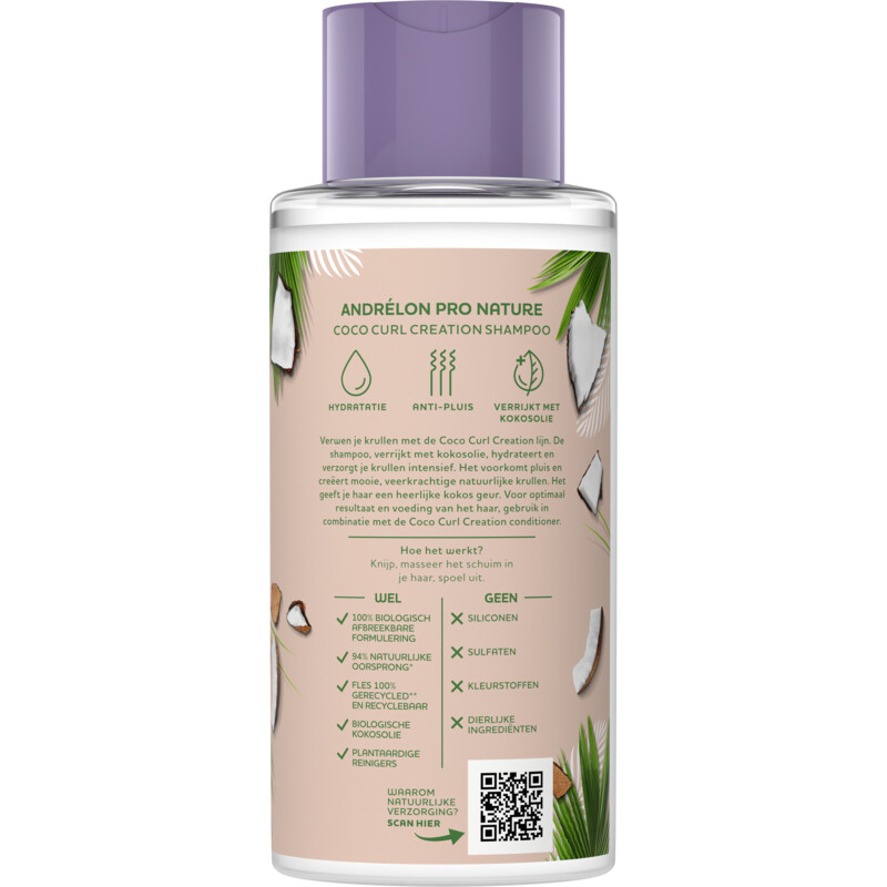 Een afbeelding van Andrélon Pro nature coco curl creation shampoo
