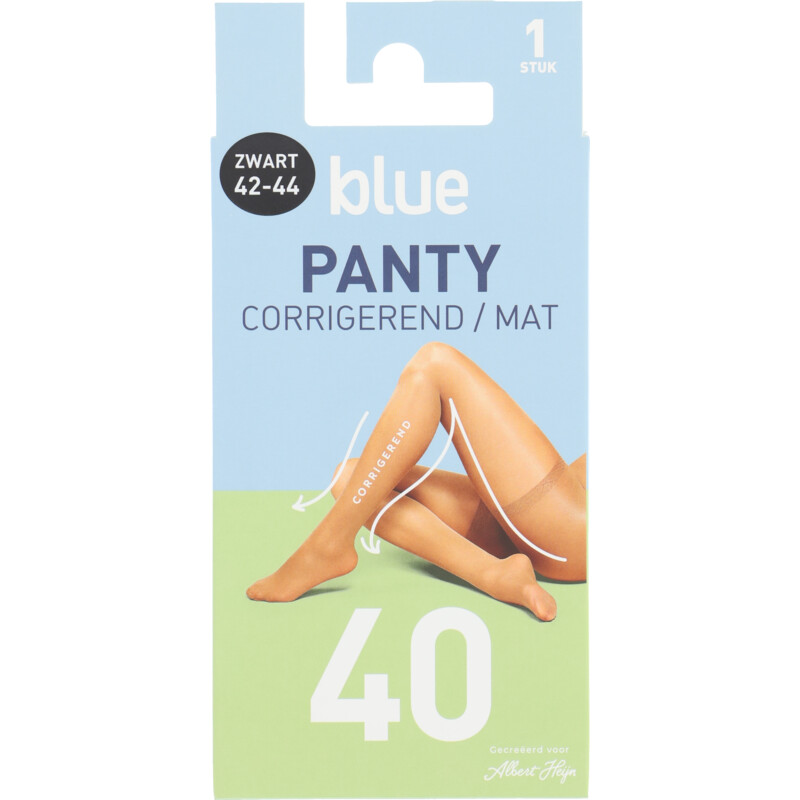 Een afbeelding van Blue Panty zwart 40 denier maat 42-44