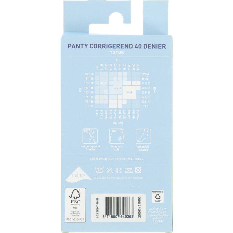 Een afbeelding van Blue Panty teint 40 denier maat 46-48
