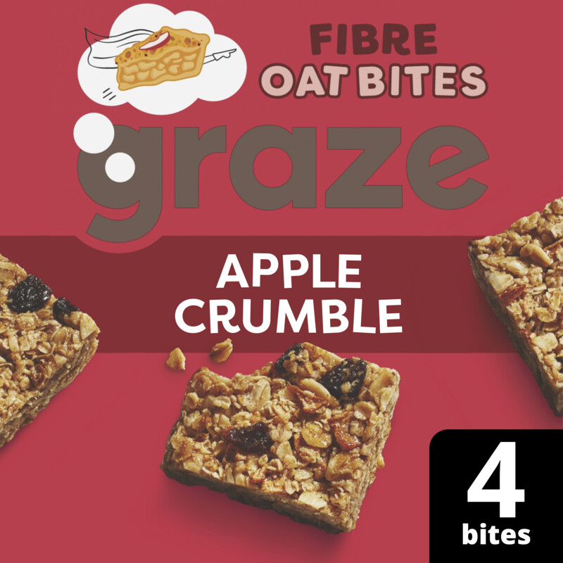Een afbeelding van Graze Fibre oat bites apple crumble