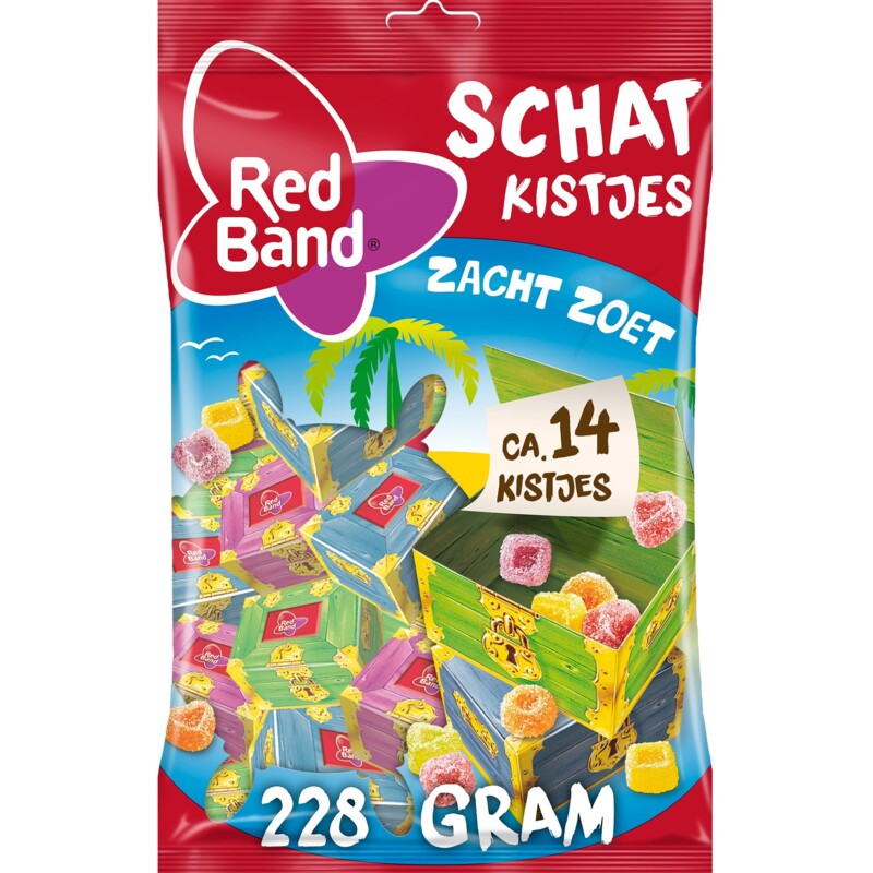 Een afbeelding van Red Band Schatkistjes zacht zoet uitdeelzak
