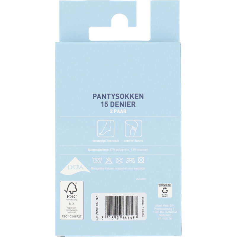 Een afbeelding van AH Pantysok zijdeglans zwart 15 denier