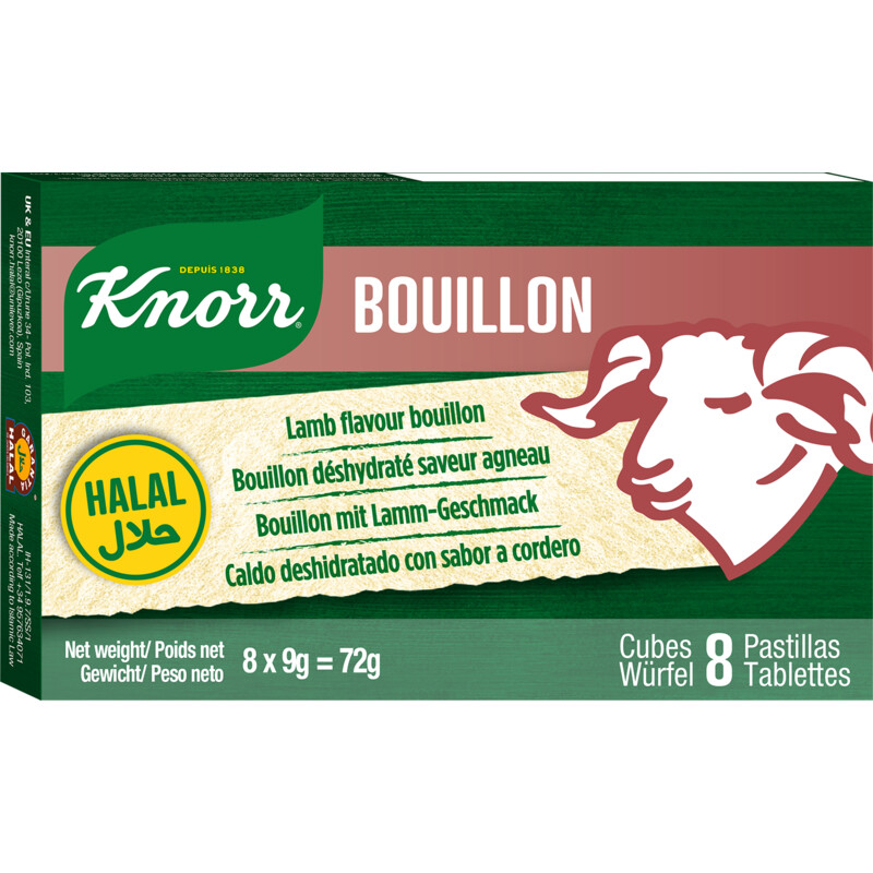 Een afbeelding van Knorr Bouillonblokjes lam smaak halal