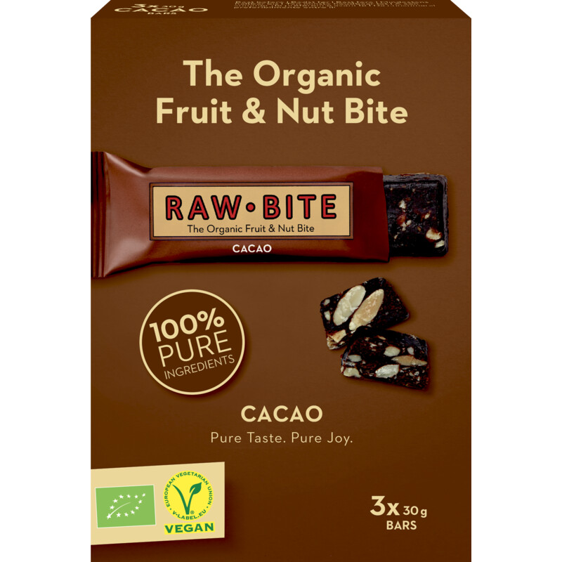 Een afbeelding van Rawbite The organic fruit & nut bite cacao