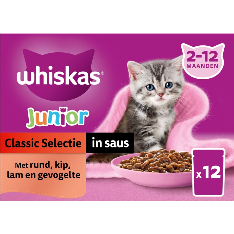 Een afbeelding van Whiskas Junior classic selectie in saus