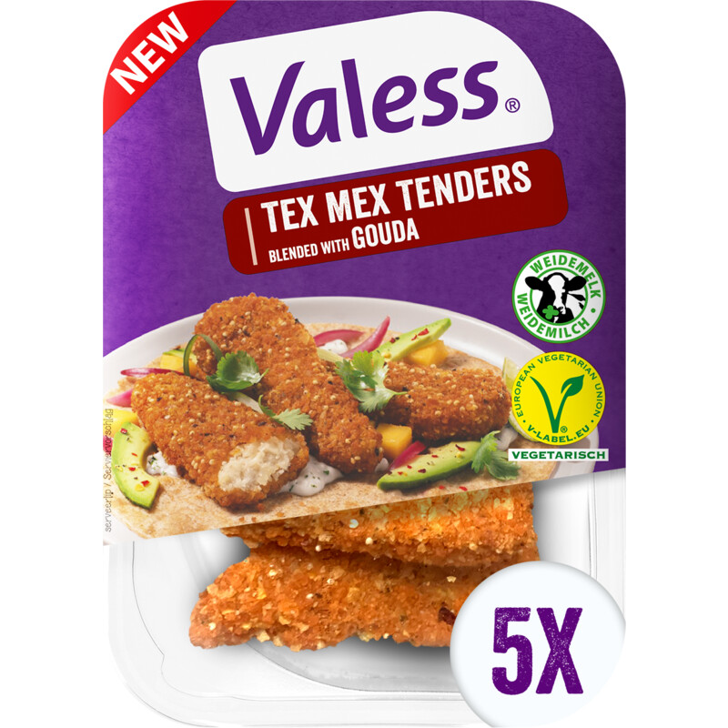 Een afbeelding van Valess Texmex tenders blended with gouda
