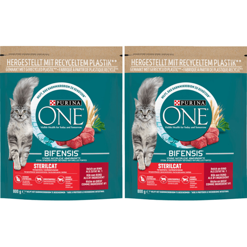 Een afbeelding van Purina ONE Sterilcat rund 2-pack