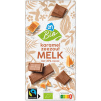 Een afbeelding van AH Biologisch Karamel zeezout melk