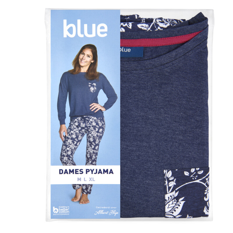 Een afbeelding van Blue Dames pyjama blauw L