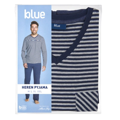 pdp-image-Blue Heren pyjama streep blauw M
