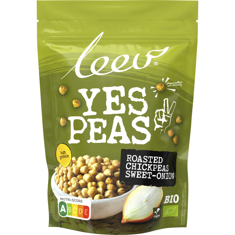 Een afbeelding van Leev Yes peas roasted chickpeas sweet-onion