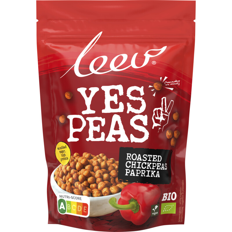 Een afbeelding van Leev Yes peas roasted chickpeas paprika