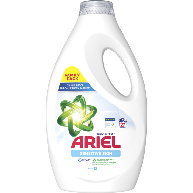 Een afbeelding van Ariel Sensitive skin family pack wasmiddel
