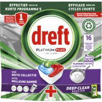 Een afbeelding van Dreft Platinum+ machine clean vaatwastabletten
