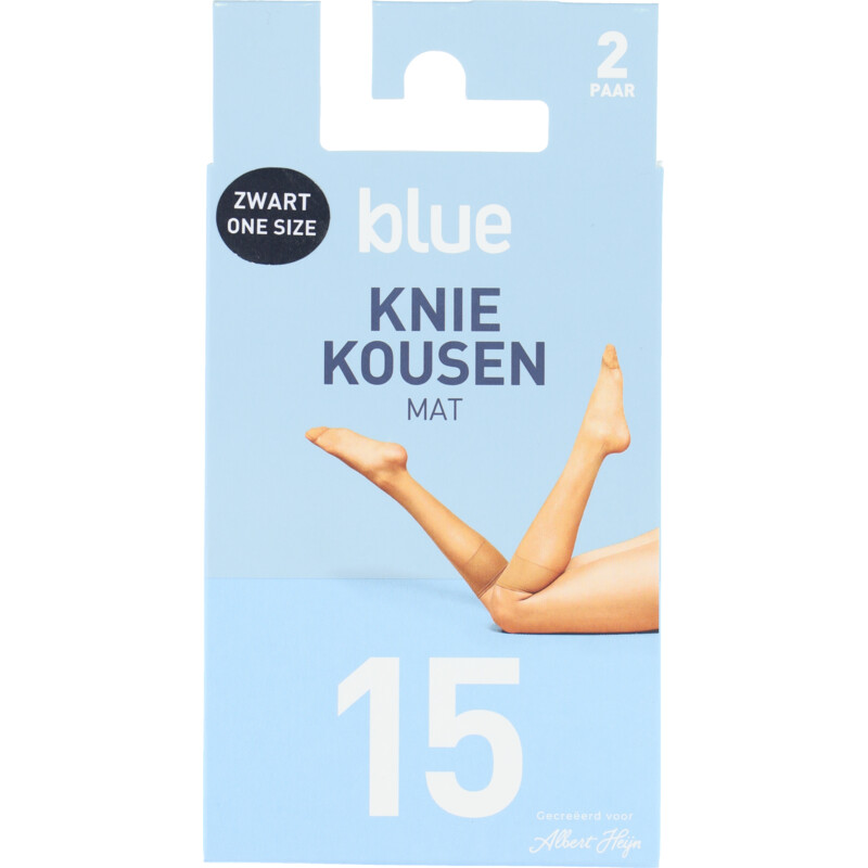 Een afbeelding van Blue Kniekousen mat zwart 15 denier