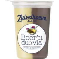Een afbeelding van Zuivelhoeve Boer'n duo vla vanille chocolade