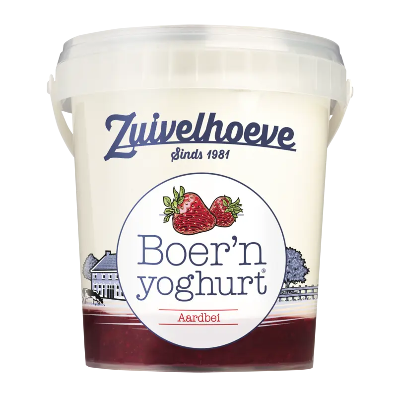 Zh boer'n yogh aardbei 750gr