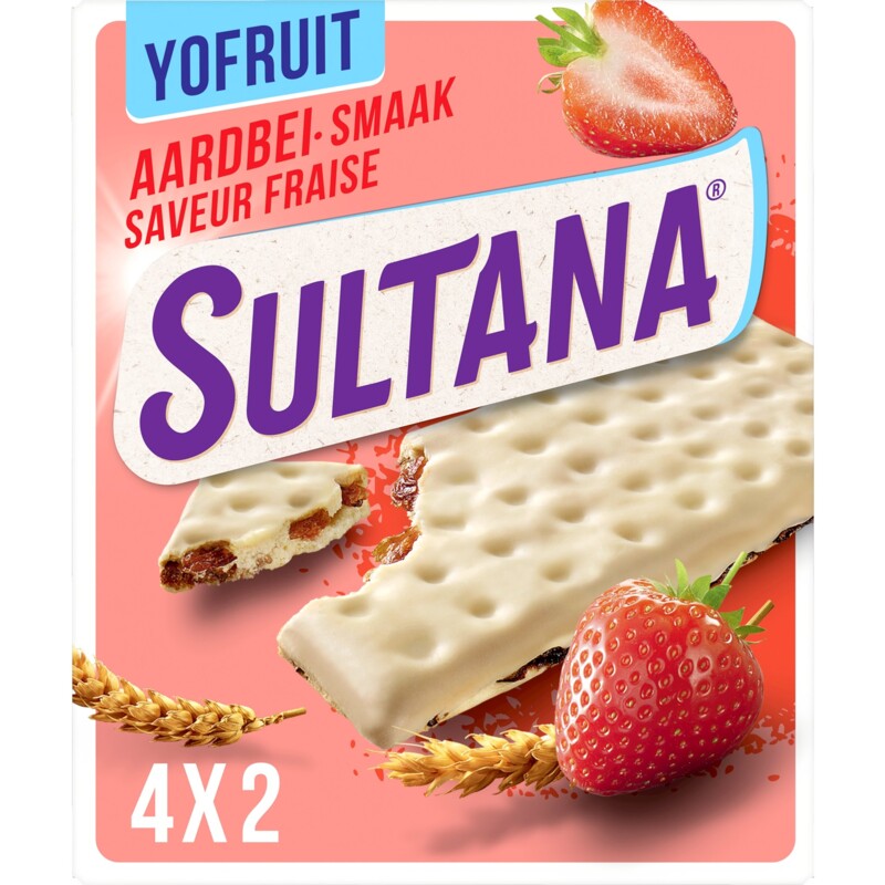 Een afbeelding van Sultana Yofruit aardbei smaak