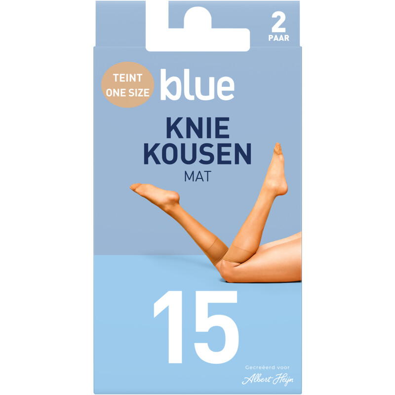 Een afbeelding van Blue Kniekous zijdeglans teint 15 denier