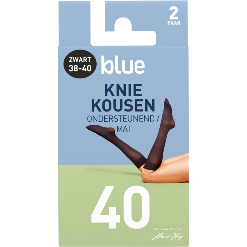 Een afbeelding van Blue Kniekousen zwart 40 denier maat 38-40